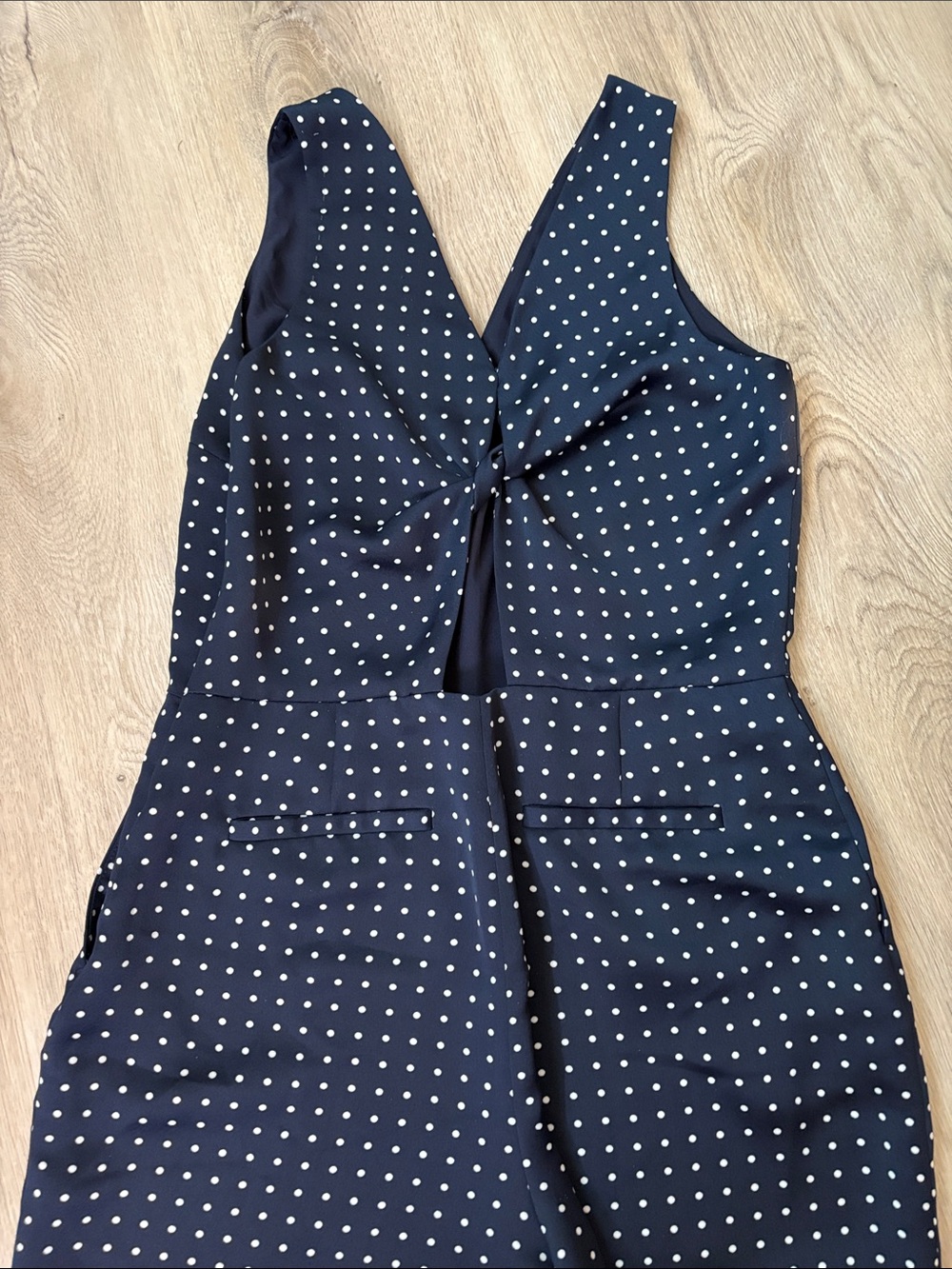 Banana Republic Polka Dot Twist Back Crop Wide Leg Jumpsuit size 8 classic - Picture 5 of 9